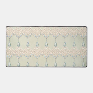  crème kant blauwgroen strass Victoriaans Bureaumat