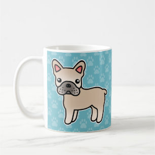 Crème Kartonnen Franse Bulldog Koffiemok
