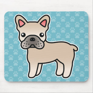 Crème Kartonnen Franse Bulldog Muismat