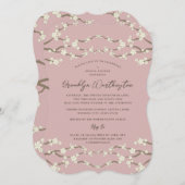 Crème Kersenbloesem Roze Bruidsdouche Kaart (Voorkant / Achterkant)