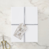 Crème Kerstbomen Cadeaulabel (Met Touw)