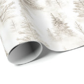 Crème Kerstbomen   Cadeaupapier (Rol Hoek)