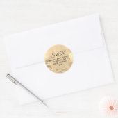 Crème Kleur Bloemen met Ringen Sticker (Envelop)