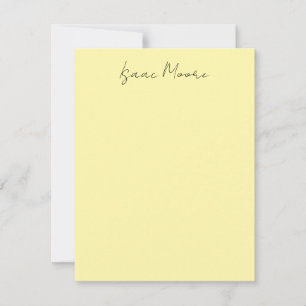 Crème Kleur Eenvoudig Elegante Script Calligrafie Notitiekaartje