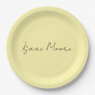 Crème Kleur Eenvoudig Elegante Script Calligrafie Papieren Bordje