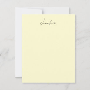 Crème kleur elegante moderne minimalistische gewon notitiekaartje