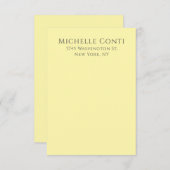 Crème Kleur Minimalistische Plain Elegant Modern Informatiekaartje (Voorkant / Achterkant)