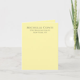 Crème Kleur Minimalistische Plain Elegant Modern Notitiekaartje