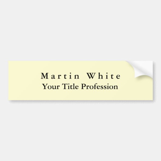 Crème Kleur Plain Elegant Professioneel Modern Bumpersticker (Voorkant)