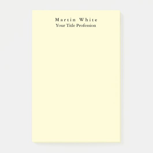 Crème Kleur Plain Elegant Professioneel Modern Post-it® Notes (Voorkant)