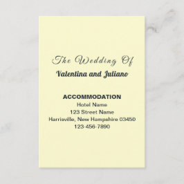 Crème Kleuren Huwelijksaccommodatie Portret Informatiekaartje