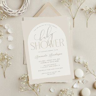 Crème Kleurige Baby Baby Shower Kaart