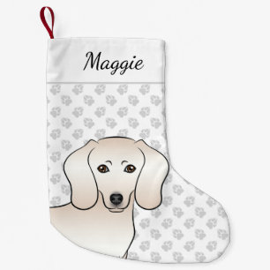 Crème Korte Haren Dachshund Schattige Cartoon Hond Kleine Kerstsok
