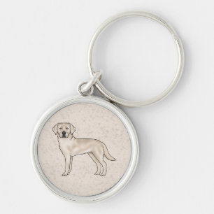 Crème Labradoedel Cartoon Honden Illustratie Sleutelhanger