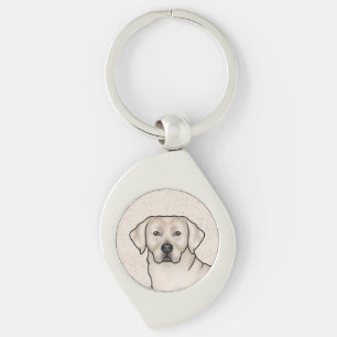 Crème Labrador Retriever Kunst Cute Lab Hond Hoofd Sleutelhanger