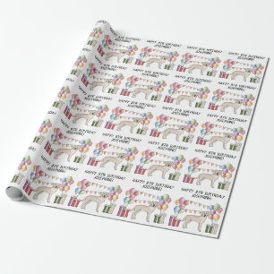 Crème Labrador Retriever Lab Hond Kleurrijke Verja Cadeaupapier