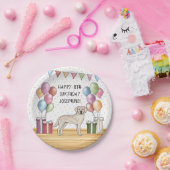 Crème Labrador Retriever Lab Hond Kleurrijke Verja Papieren Bordje (Feest)