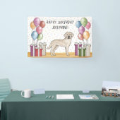 Crème Labrador Retriever Lab Hond Kleurrijke Verja Spandoek (Beurs)