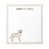 Crème Labrador Retriever Lab Hond met aangepaste n Notitieblok (Voorkant)