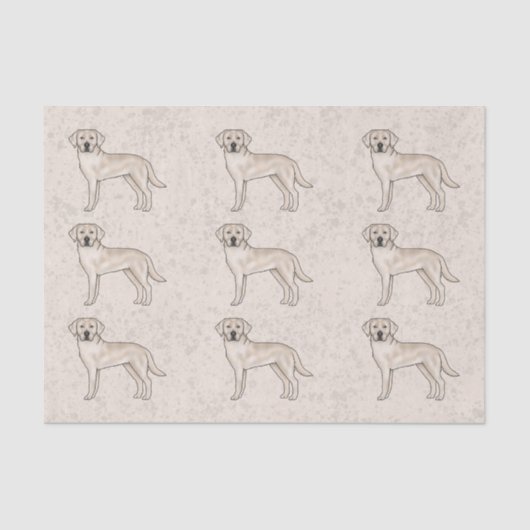 Crème Labrador Retriever Lab Hond Print Patroon Tissuepapier (Voorkant)
