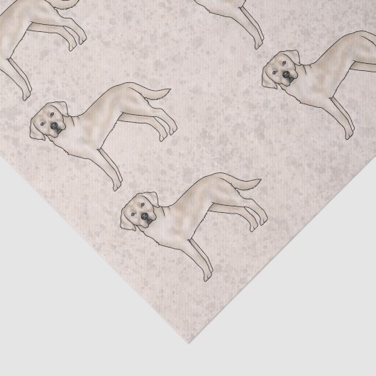 Crème Labrador Retriever Lab Hond Print Patroon Tissuepapier (Detail)