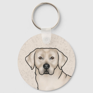Crème Labradors Retriever Kunst Cute Lab Portret Sleutelhanger