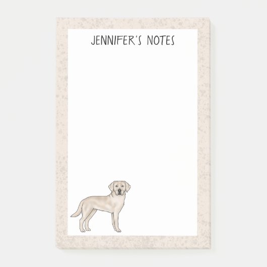 Crème Labradors Retriever Lab Hond Aangepaste Naam Post-it® Notes (Voorkant)