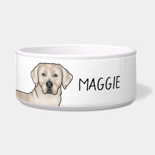 Crème Labradors Retriever Mooie Lab Hond Aangepast Voerbakje