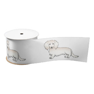Crème Lange Haren Dachshund Schattige Cartoon Hond Lint