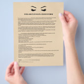 Crème leder EYELASH EXTENSION CONSENT FORM Flyer (Hand)