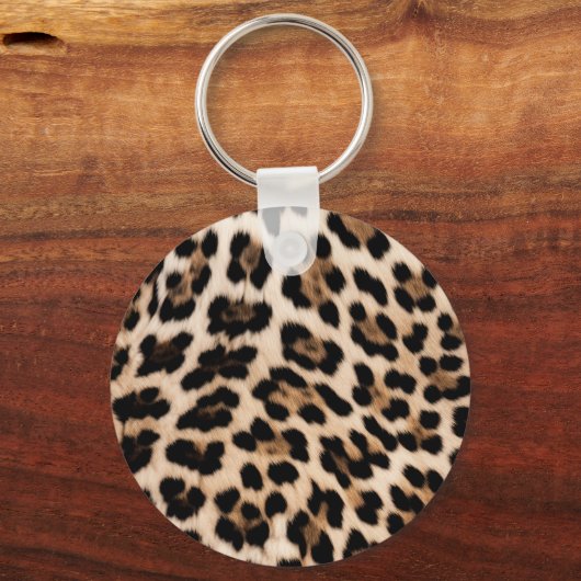 Crème Leopard Dier Sleutelhanger (Achterkant)