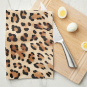 Crème Leopard Dierenprint Theedoek (Quarter Fold)