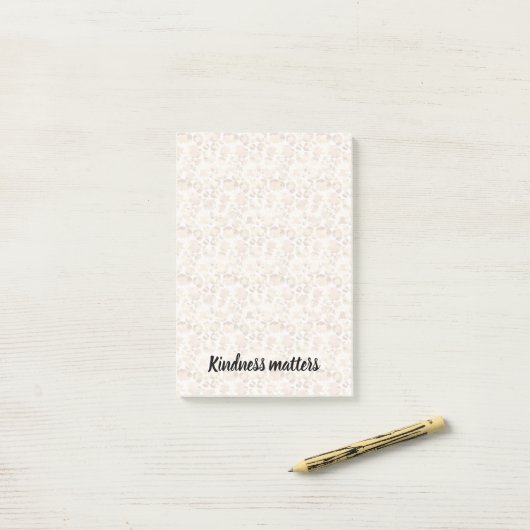 Crème Leopard Print Vriendelijkheid is belangrijk Post-it® Notes (Op bureau)