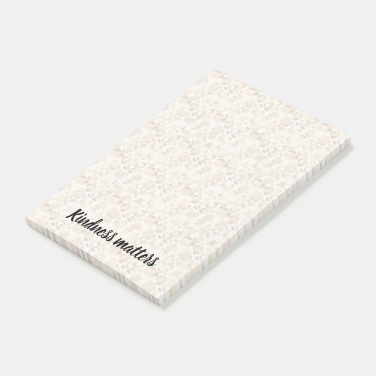 Crème Leopard Print Vriendelijkheid is belangrijk Post-it® Notes (Schuin)