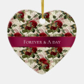 Crème Libellen en Rozen Keramisch Ornament (Voorkant)