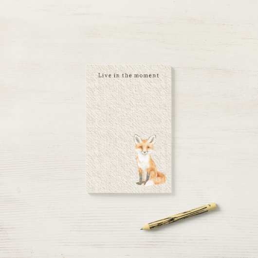 Crème Lief Zoete Sinaasappel Vos Post-it® Notes (Op bureau)
