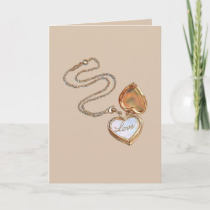 Crème Liefde Gouden Hart Ketting Kaart