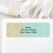 Crème Linnen en Blauwe Palmbomen Etiket (Insitu)