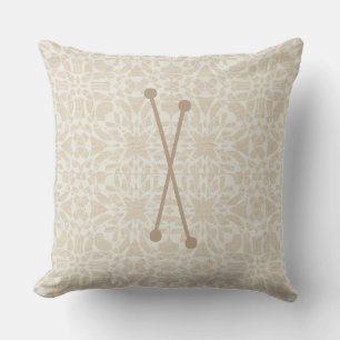 Crème Linnen Stijl Patroon Monogram Kus Kussen