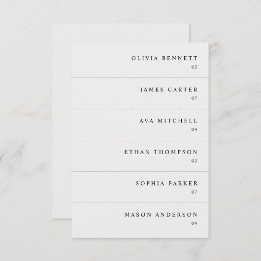 Crème Lumière Moderne Simple Mariage Nom Cartes de (Devant / Derrière)