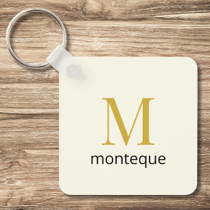 Crème Luxe Persoonlijk Monogram Geschenk Voor Haar Sleutelhanger