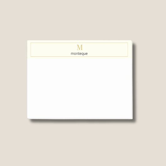 Crème Luxe Serif Persoonlijk Monogram Post-it® Notes
