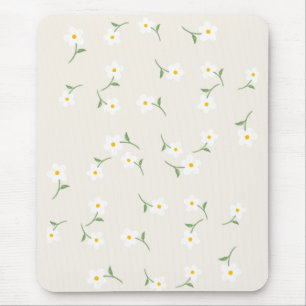 Crème Madeliefjes Bloem Muis Pad Muismat