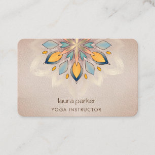 Crème Mandala Holistische Lotus Bloem Zen Yoga Visitekaartje