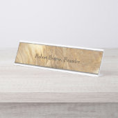 Creme Marble Bureau Naambordje (Voorkant)