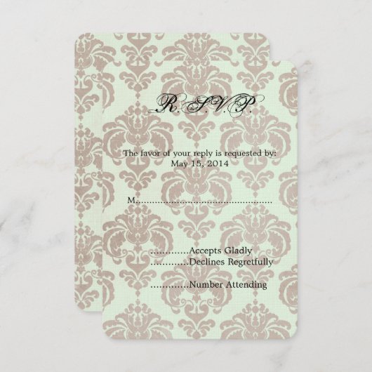 Crème Mariage damassé RSVP (Devant / Derrière)
