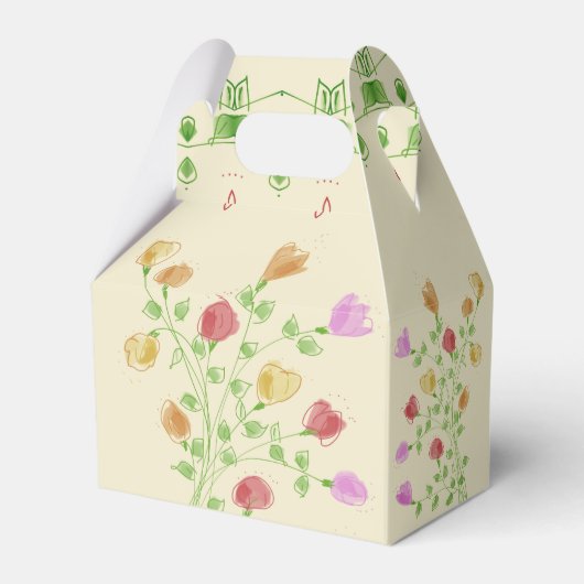 Crème met bloemen bedankdoosjes (Achterkant)