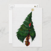  crème met kerstboom briefkaart (Voorkant / Achterkant)