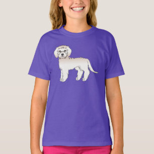 Crème Mini Goldendoodle Schattige Cartoon Hond T-shirt