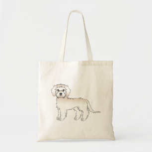 Crème Mini Goldendoodle Schattige Cartoon Hond Tote Bag